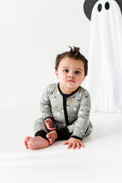 Happy Spooky Green Zipper Onesie