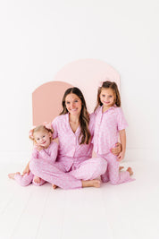 Pink Bow and Checks Women's Flare Set