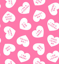 Load image into Gallery viewer, Pink Affirmation Heart Girls Flare Lounge Set
