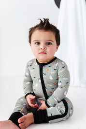 Happy Spooky Green Zipper Onesie