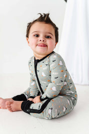 Happy Spooky Green Zipper Onesie