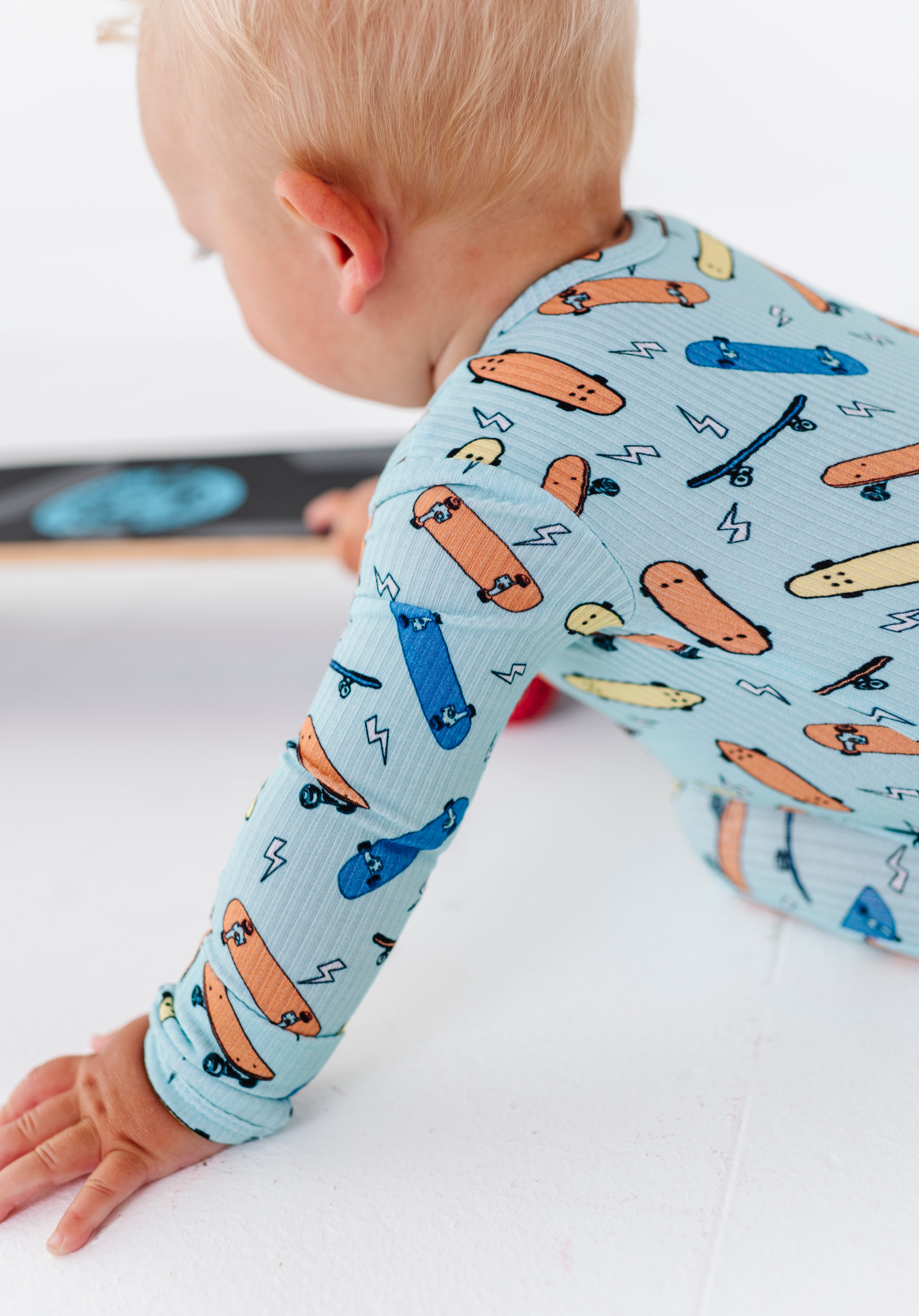 Ribbed Skateboard Ribbed Zipper Onesie