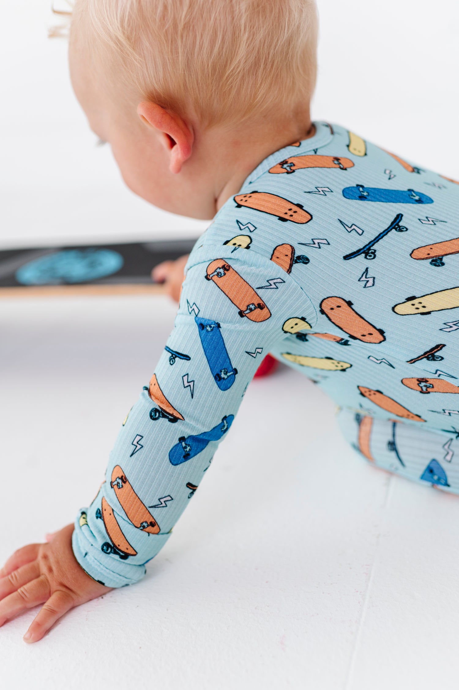 Ribbed Skateboard Ribbed Zipper Onesie