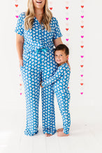 Load image into Gallery viewer, Blue Affirmation Heart Women&#39;s Flare Pajama Set
