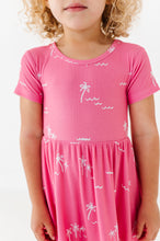 Load image into Gallery viewer, Pink Palm Ruffle Dress
