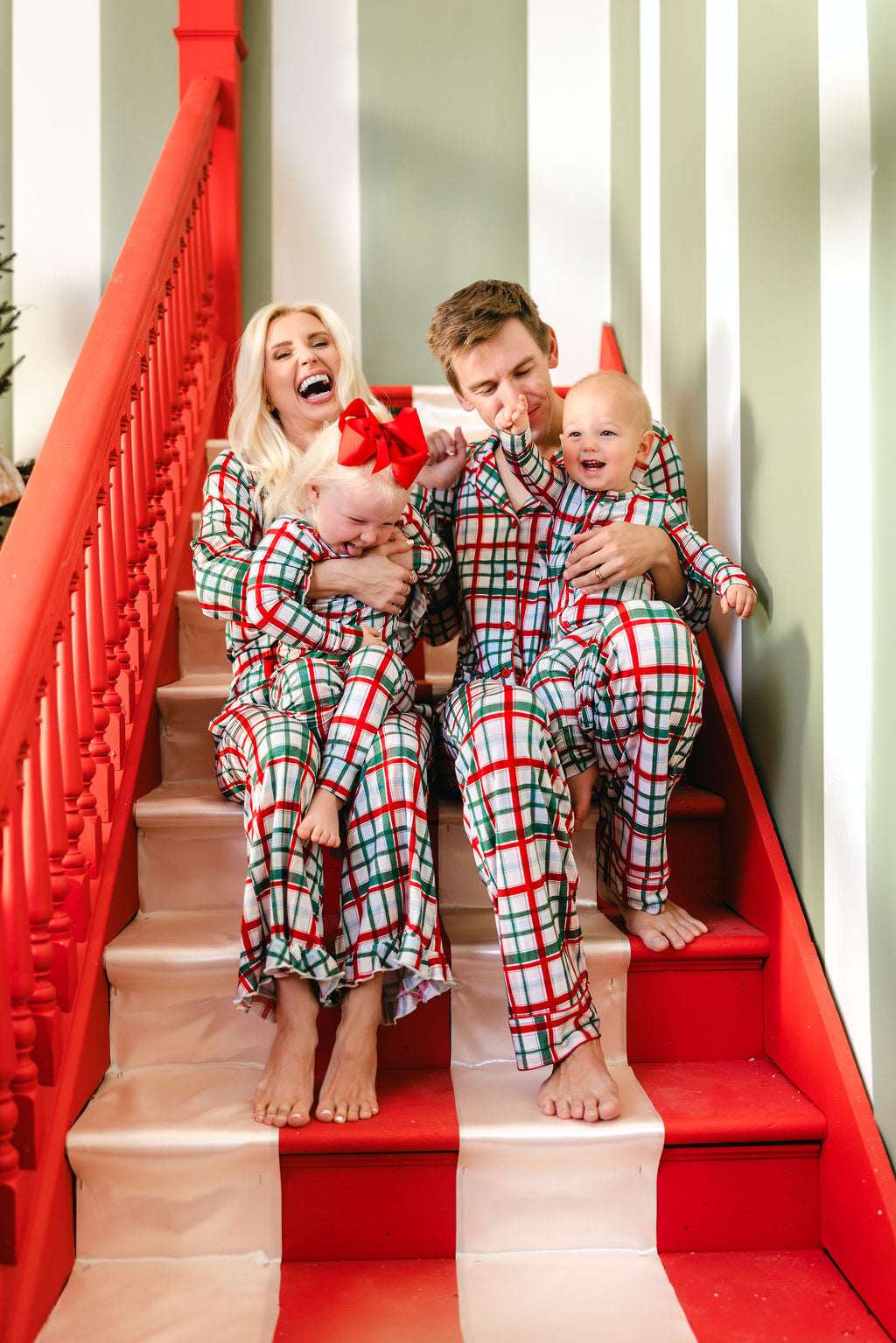 LPC X Tiffany Houghton Christmas Plaid Zipper Onesie