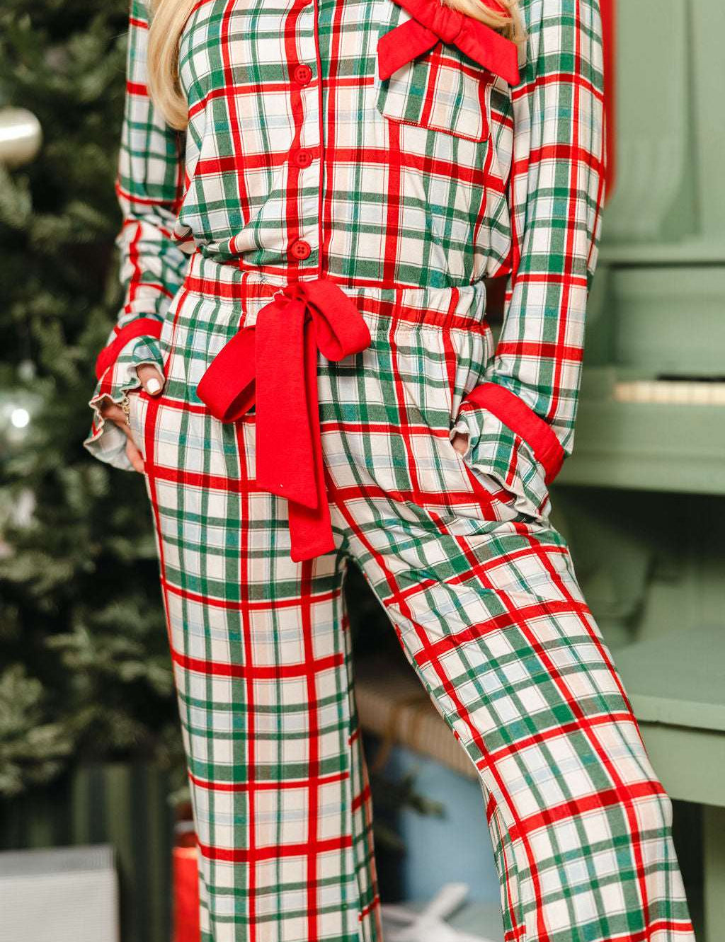 LPC X Tiffany Houghton Christmas Plaid Women's Ruffle Flare Set