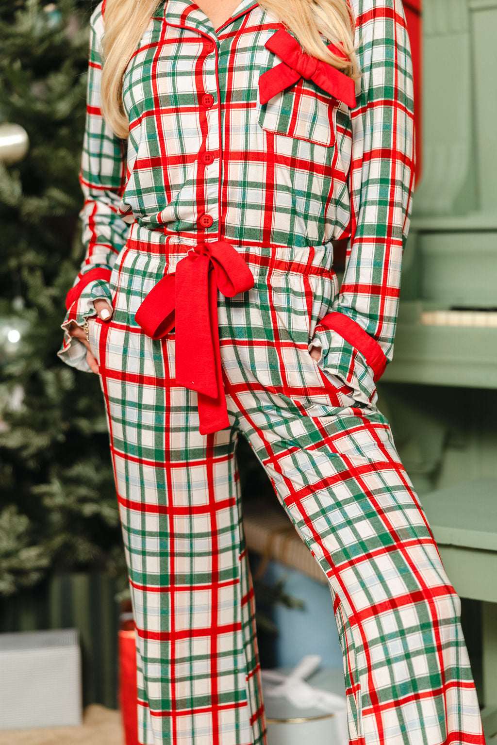 LPC X Tiffany Houghton Christmas Plaid Women's Ruffle Flare Set