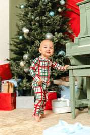 LPC X Tiffany Houghton Christmas Plaid Zipper Onesie
