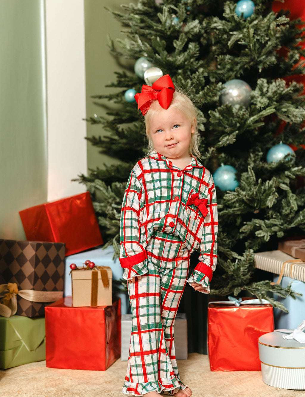 LPC X Tiffany Houghton Christmas Plaid Girls Flare Set
