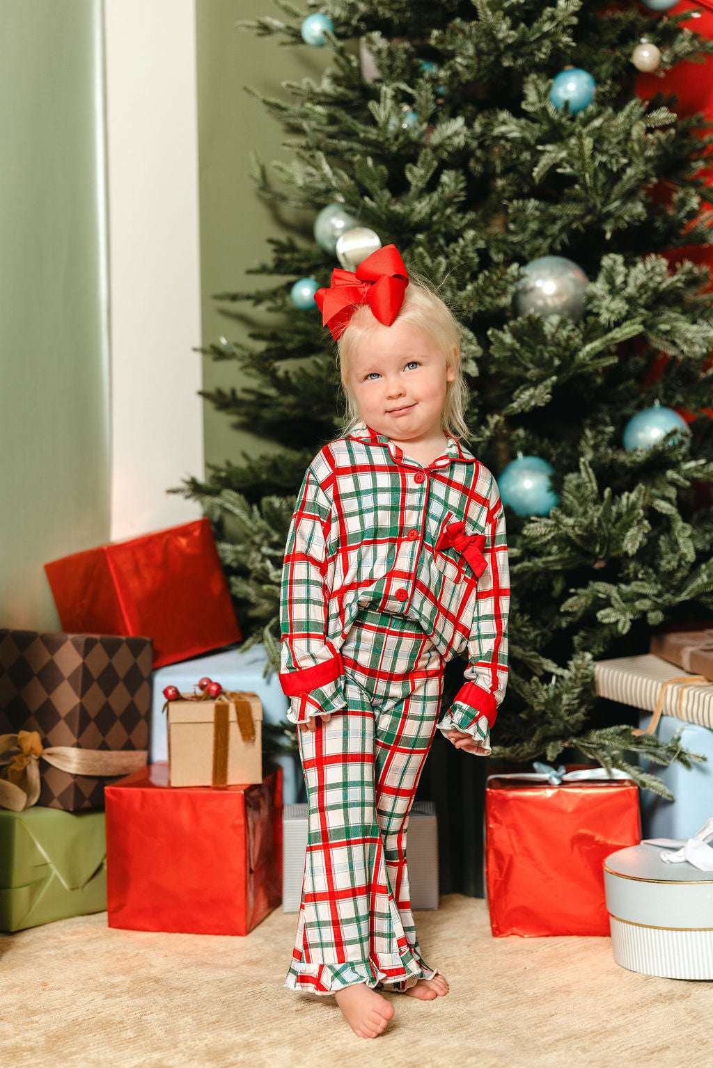 LPC X Tiffany Houghton Christmas Plaid Girls Flare Set