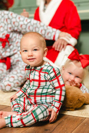 LPC X Tiffany Houghton Christmas Plaid Zipper Onesie