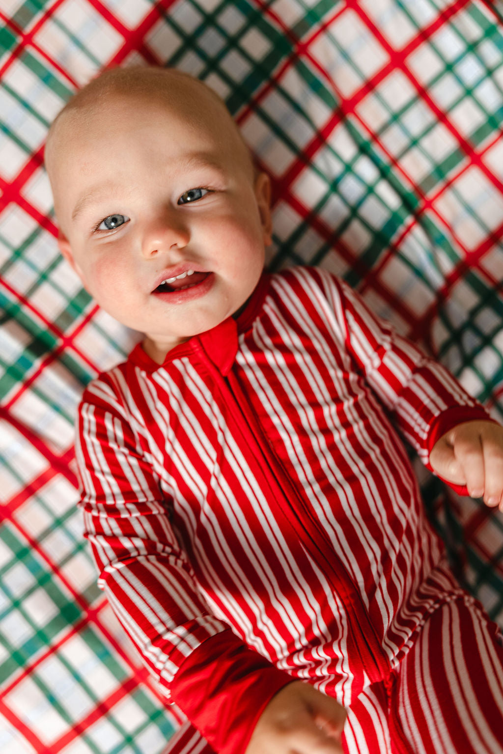 LPC X Tiffany Houghton Candy Cane Lane Zipper Onesie
