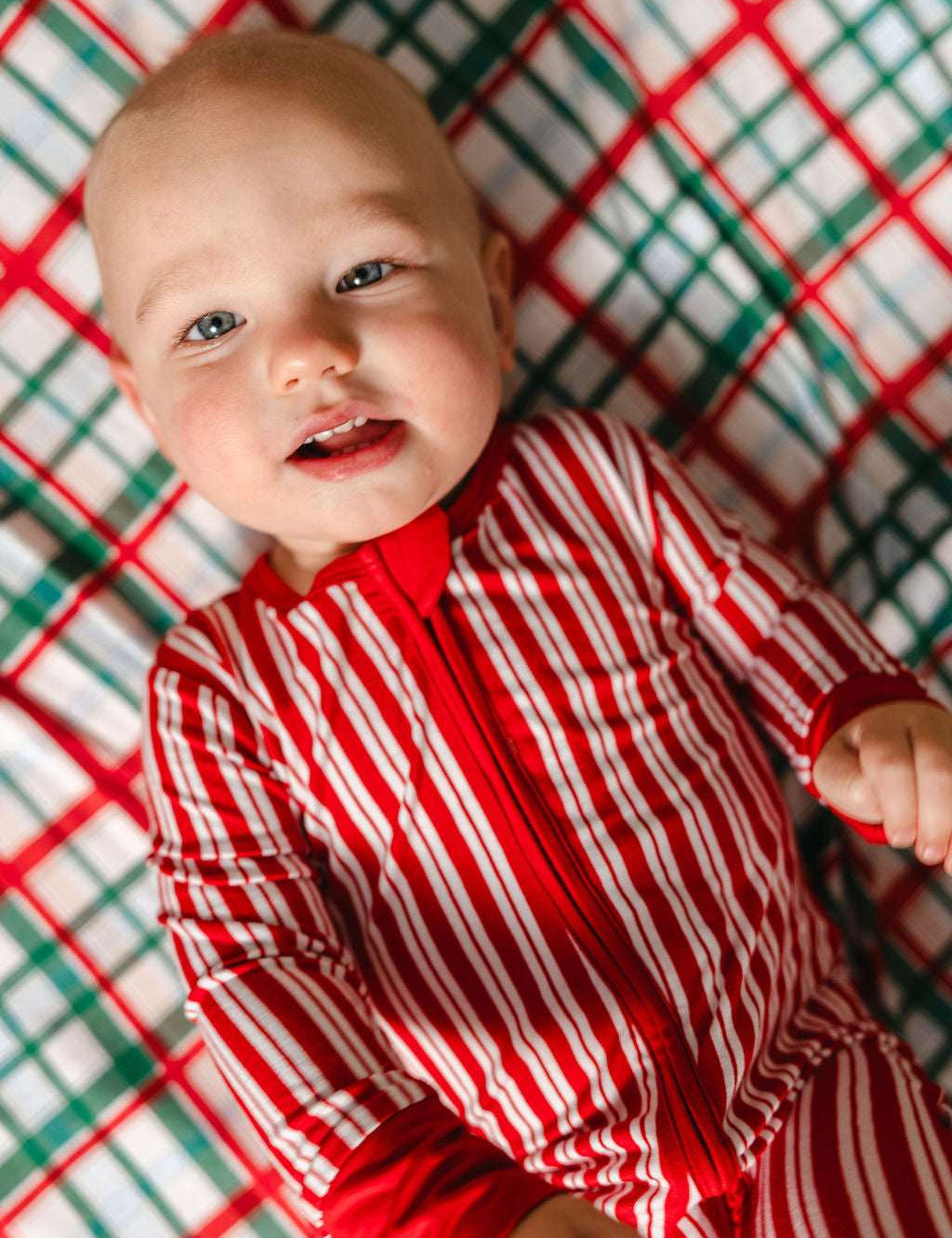 LPC X Tiffany Houghton Candy Cane Lane Zipper Onesie