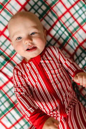 LPC X Tiffany Houghton Candy Cane Lane Zipper Onesie