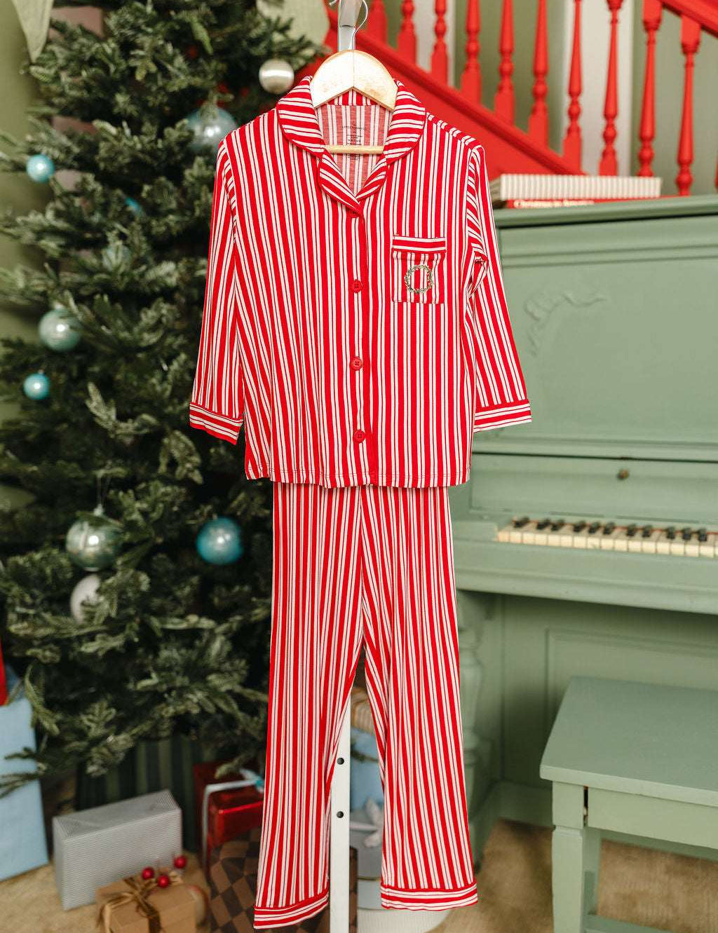 LPC X Tiffany Houghton Candy Cane Lane Kids Button Down Set