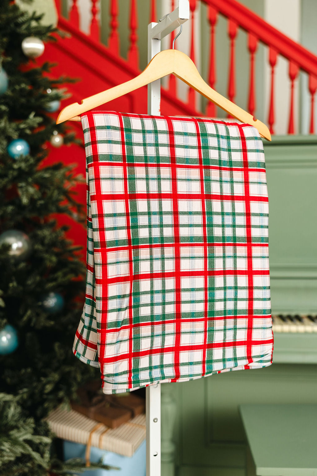 LPC X Tiffany Houghton Christmas Plaid Plush Blanket