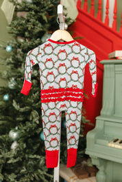 LPC X Tiffany Houghton Wreaths and Ribbons Ruffle Zipper Onesie