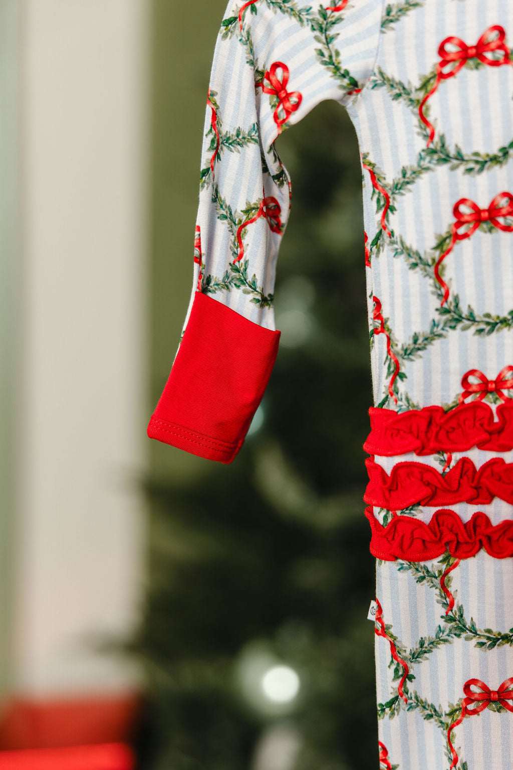 LPC X Tiffany Houghton Wreaths and Ribbons Ruffle Zipper Onesie