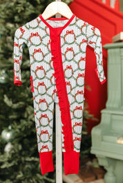 LPC X Tiffany Houghton Wreaths and Ribbons Ruffle Zipper Onesie