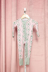 LPC X Tiffany Houghton Bow-Ho-Ho Ruffle Zipper Onesie