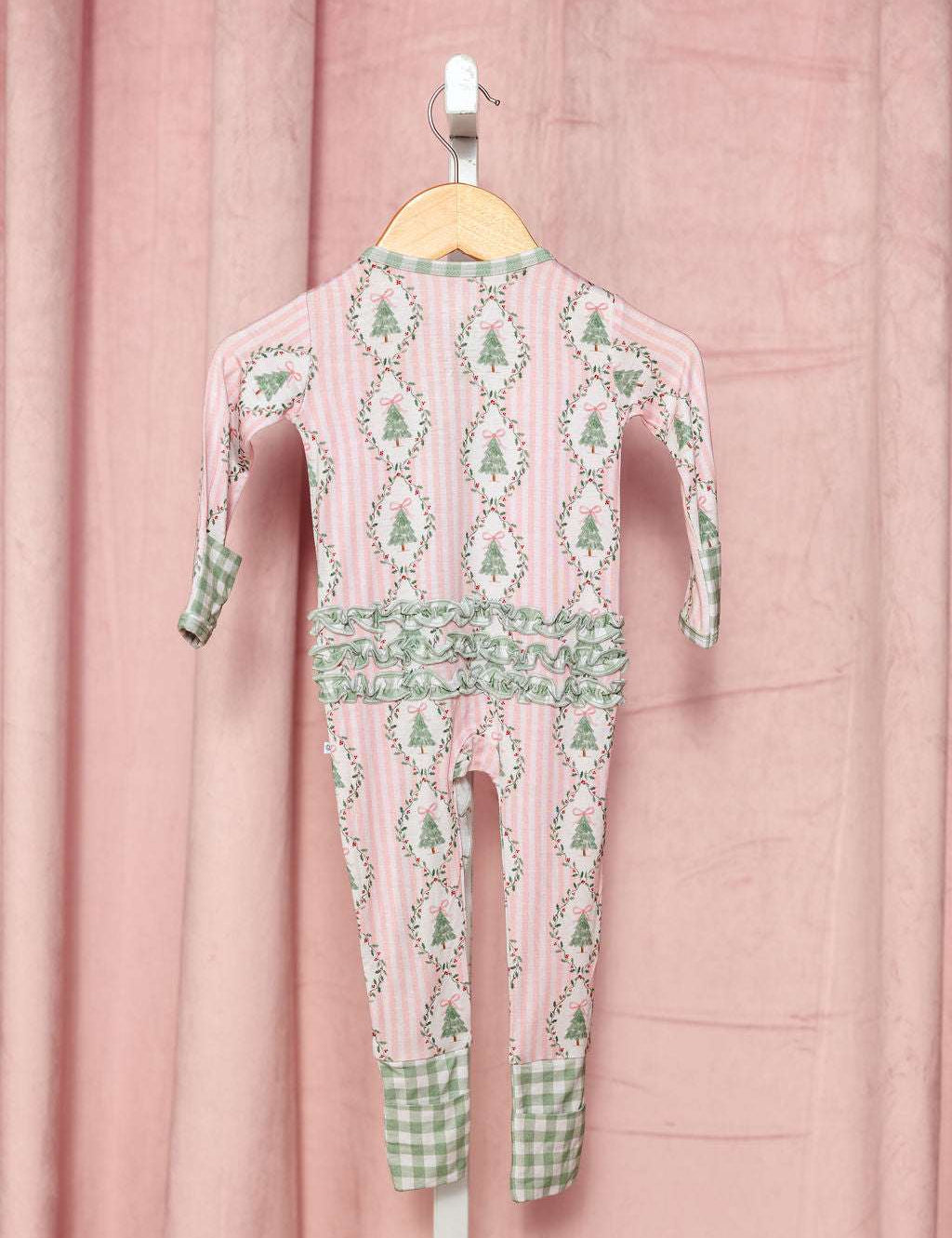 LPC X Tiffany Houghton Bow-Ho-Ho Ruffle Zipper Onesie