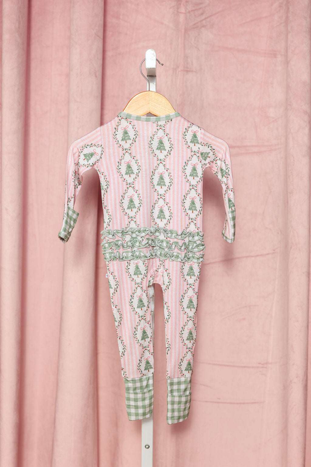 LPC X Tiffany Houghton Bow-Ho-Ho Ruffle Zipper Onesie