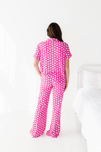 Pink Affirmation Heart Women's Flare Pajama Set