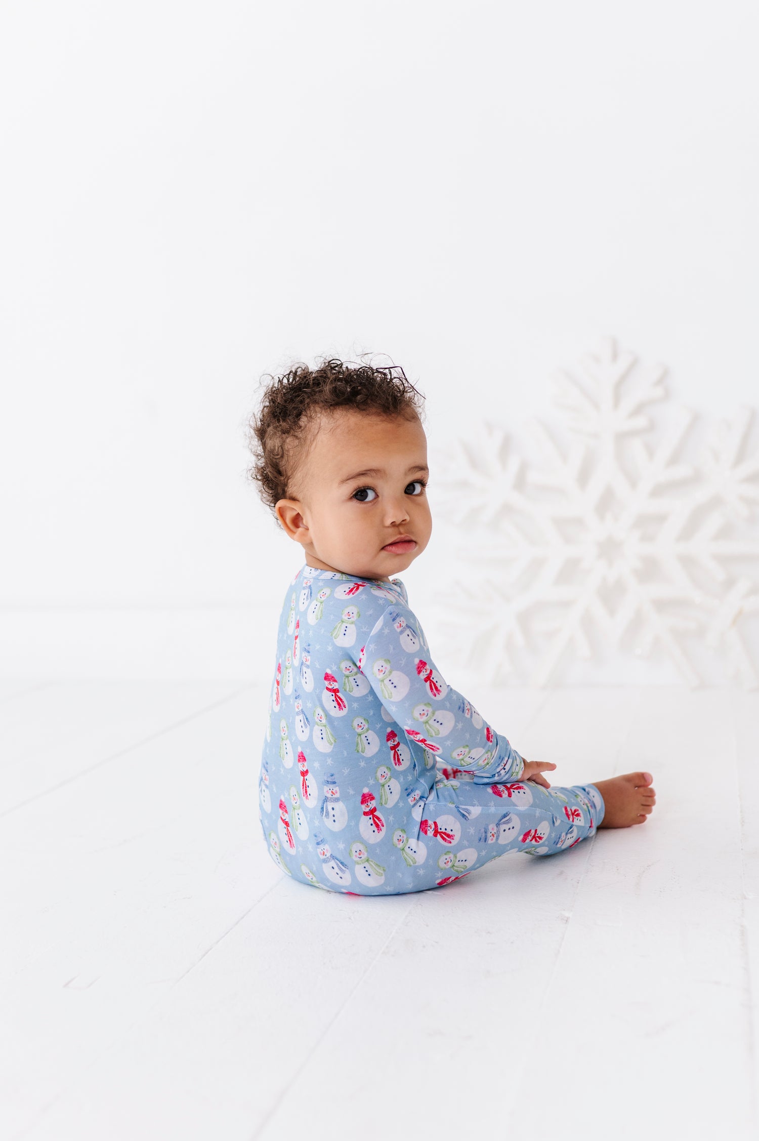 Blue Snowman Zipper Onesie