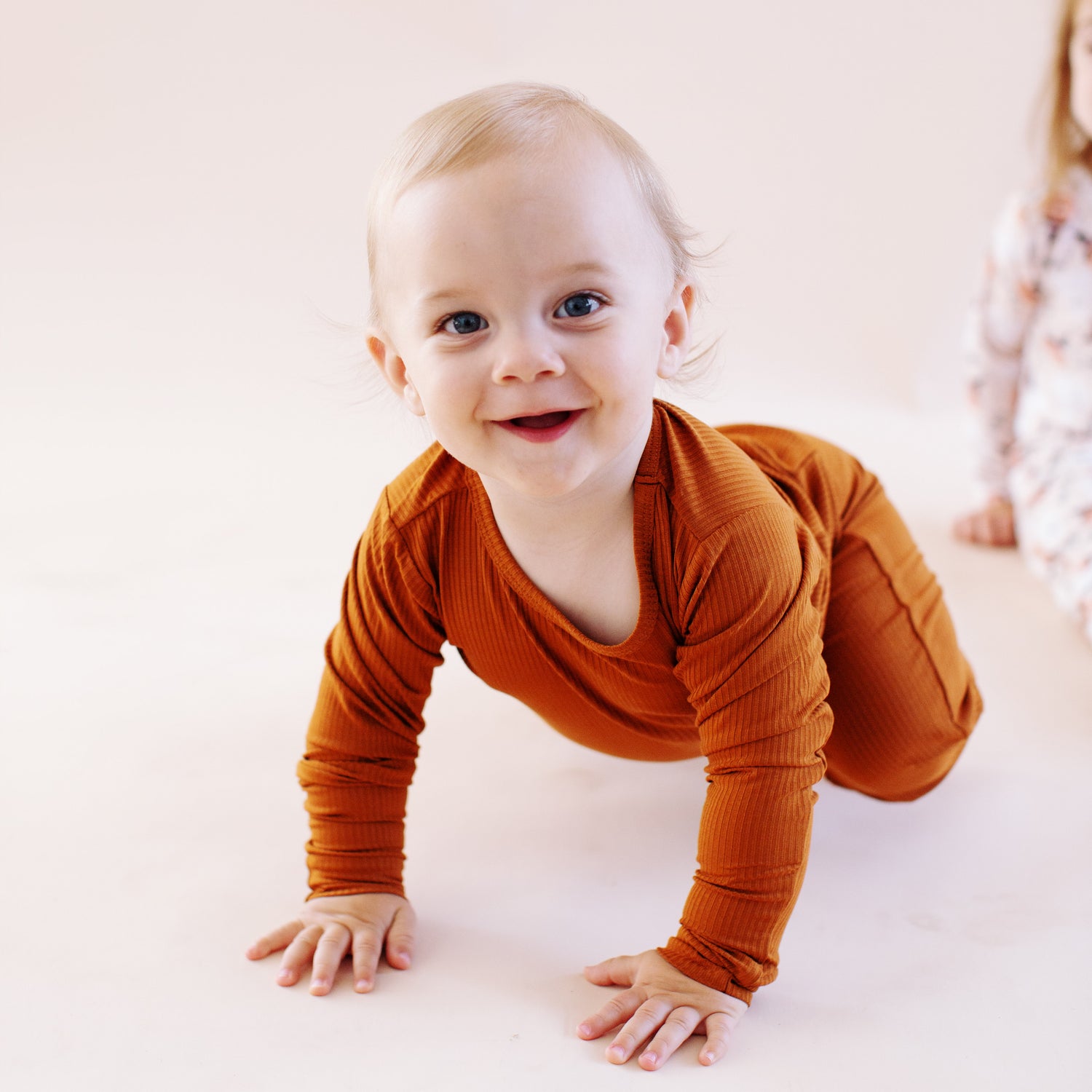 Rust Ribbed Two-Piece Pajama Set