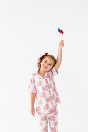 American Flag Girls Flare Lounge Set