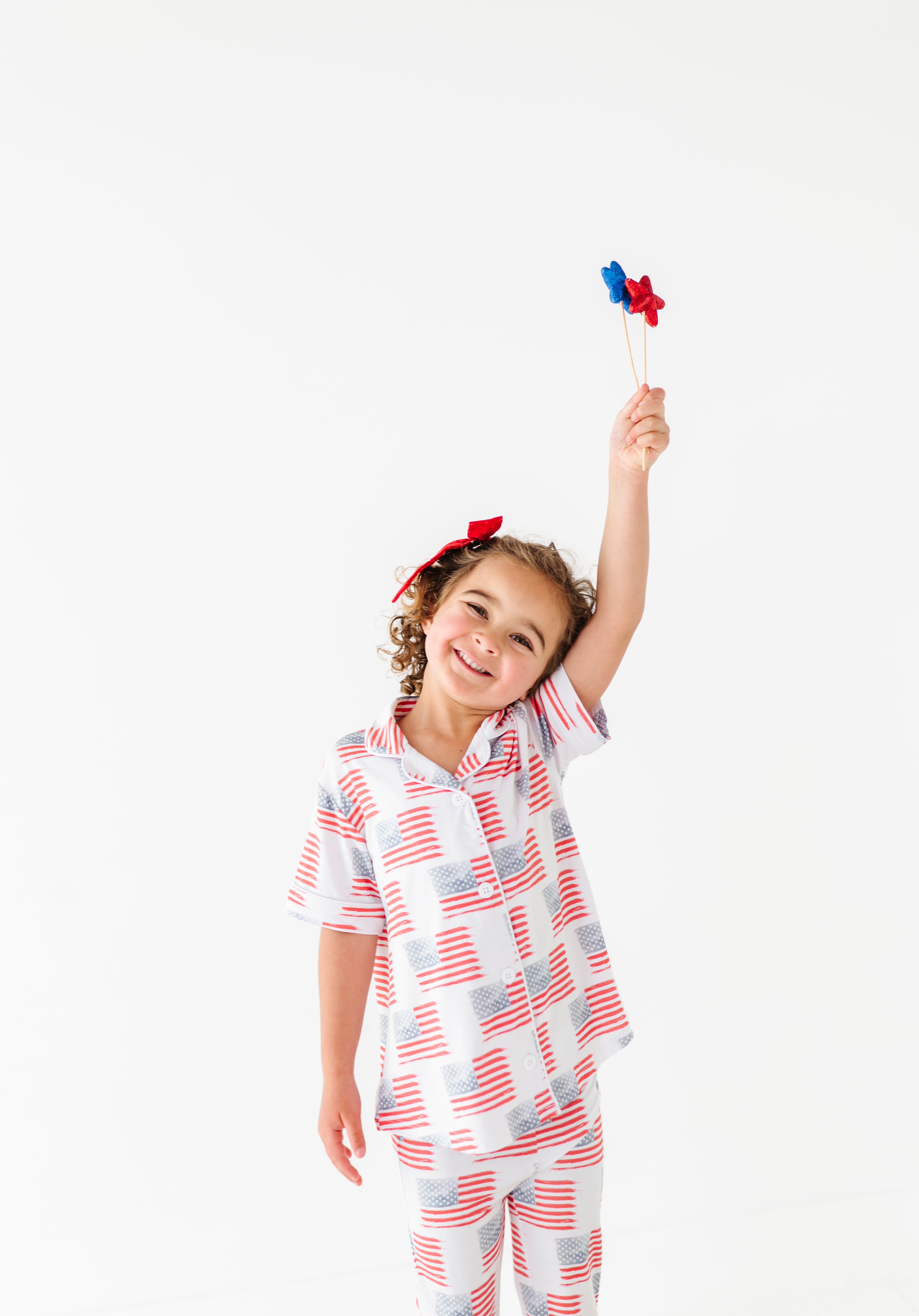 American Flag Girls Flare Lounge Set