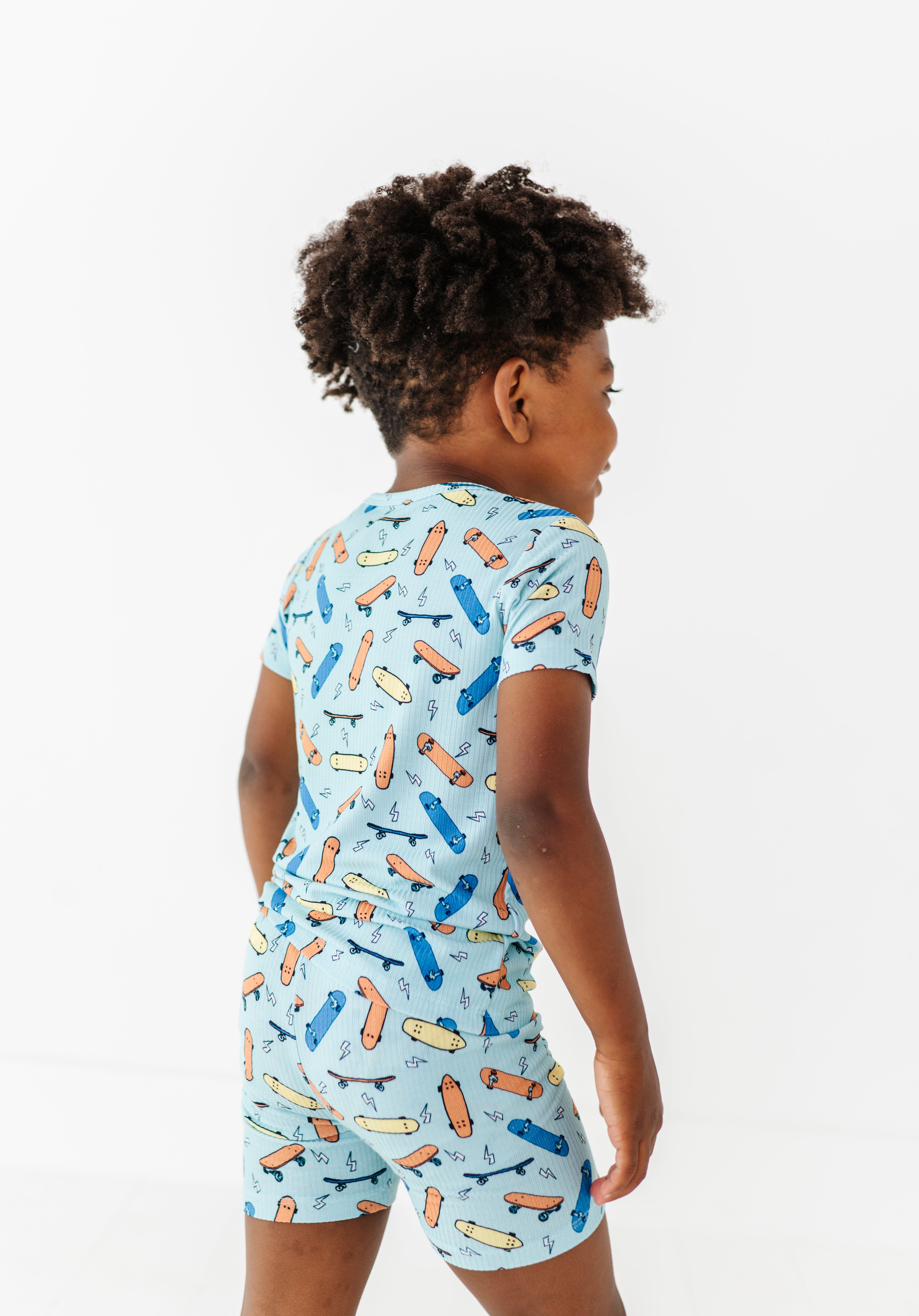Ribbed Skateboard Pajama Short Set