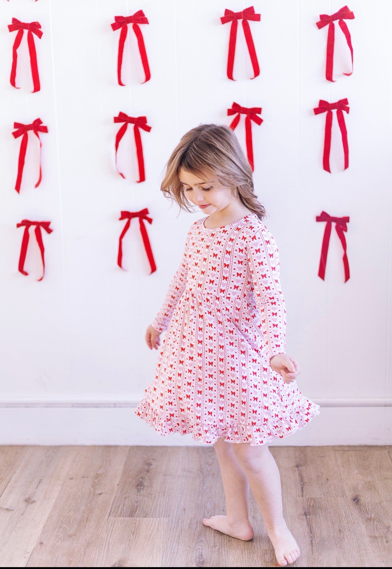 Heart and Bow Ruffle Dress