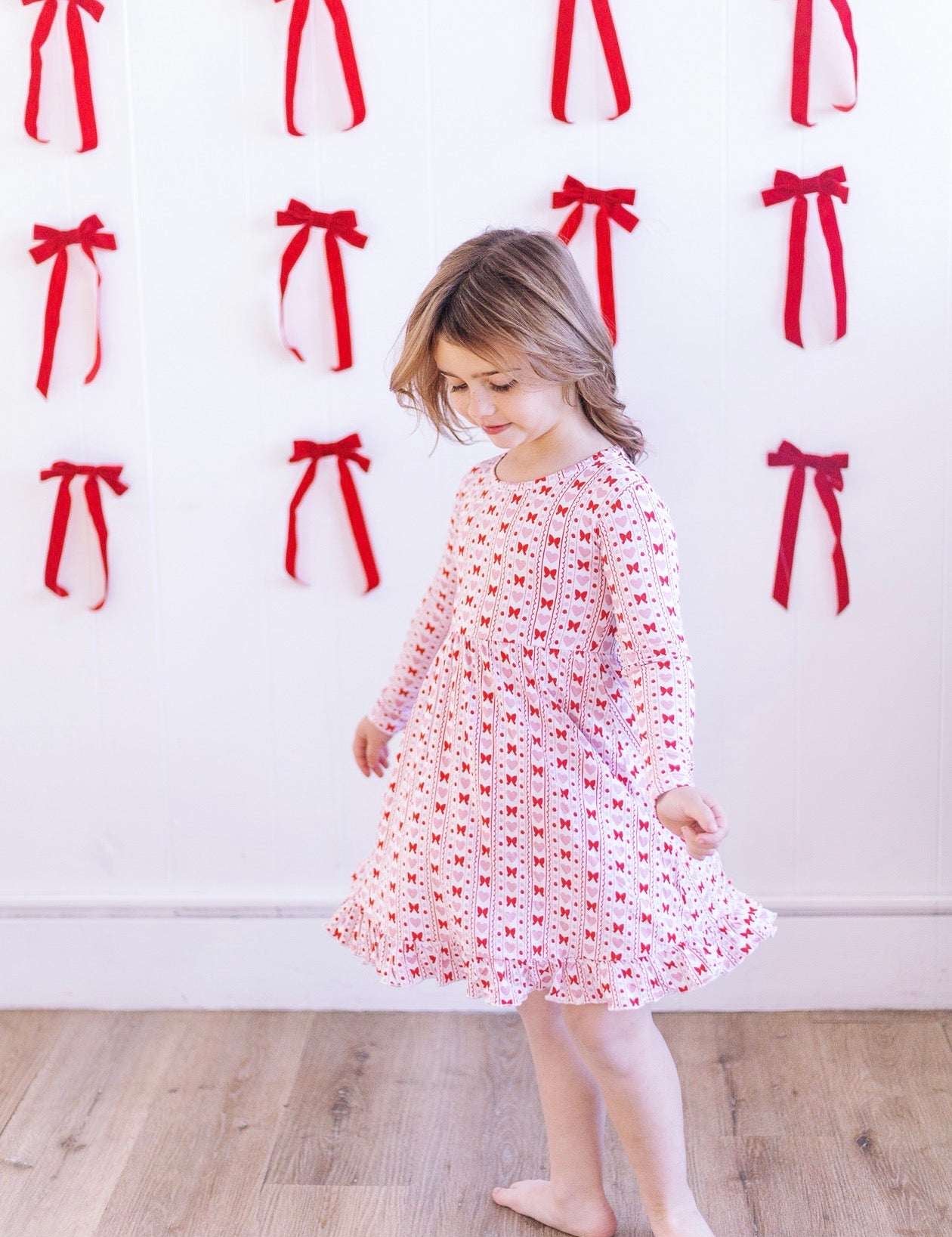 Heart and Bow Ruffle Dress