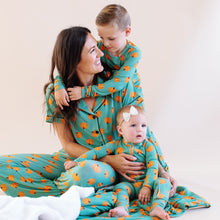 Load image into Gallery viewer, Ribbed Pumpkin Green Womens Flare Pajama Set
