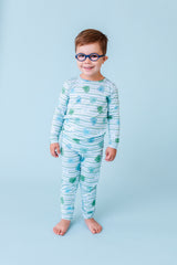 LPC X Daryl-Ann Denner Blue Stripe Affirmation Heart Two Piece Pajama Set - PREORDER Ships in January