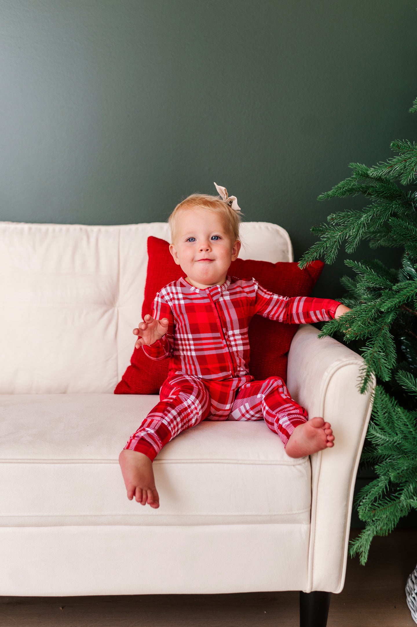 Red Plaid Convertible Onesie