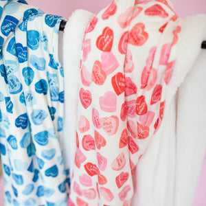 Pink Affirmation Heart Plush Blanket
