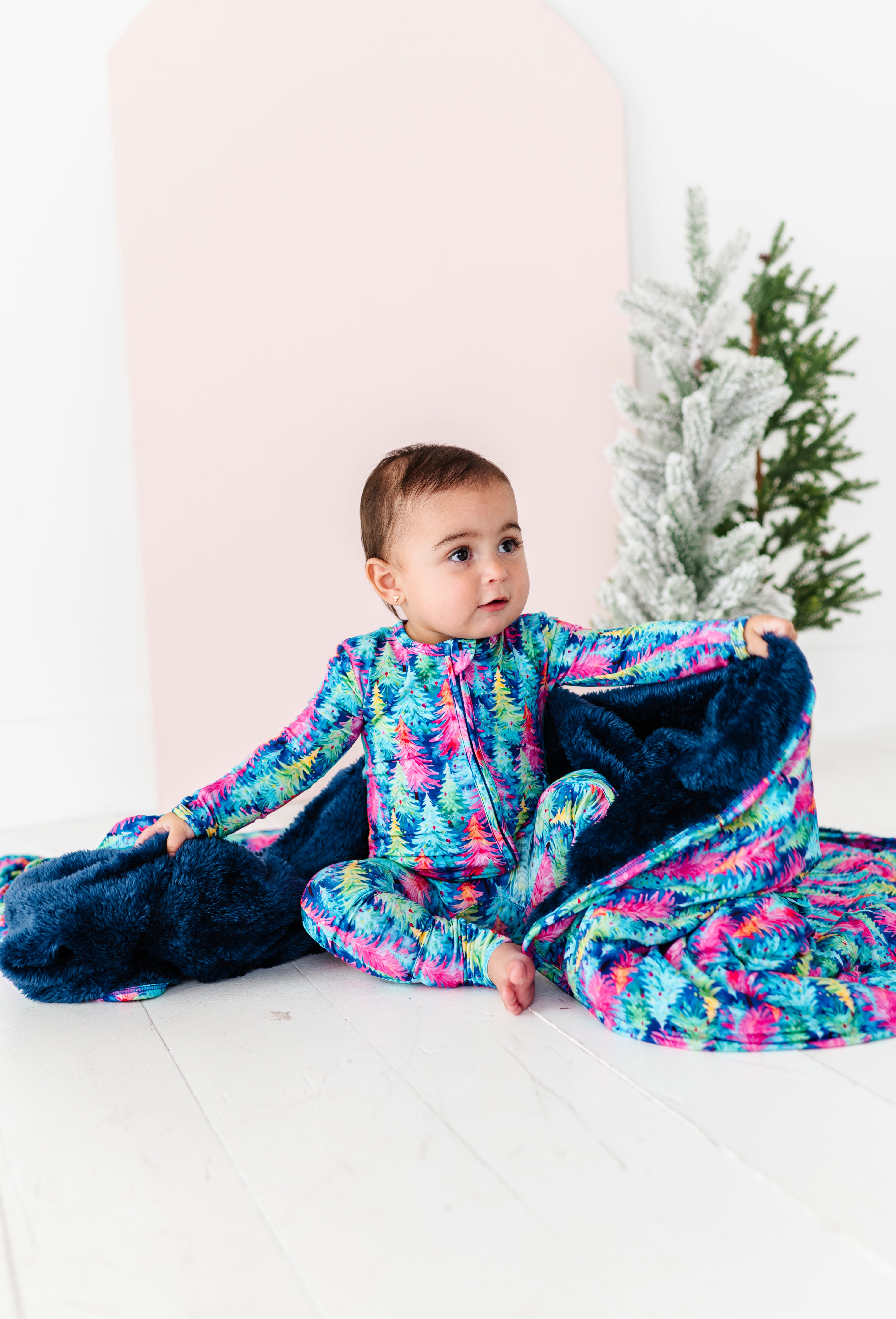 Colorful Pine Trees Zipper Onesie