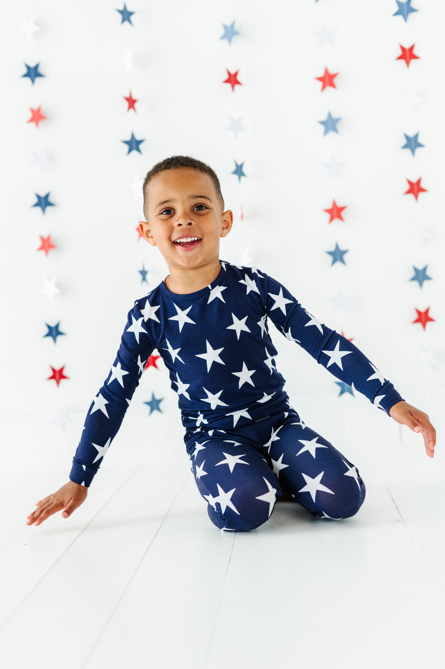 Navy Star Two Piece Pajama Set