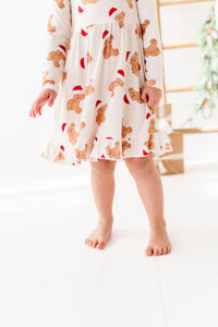 Santa Bear Girls Twirl Dress