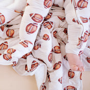 Vintage Football Zipper Onesie