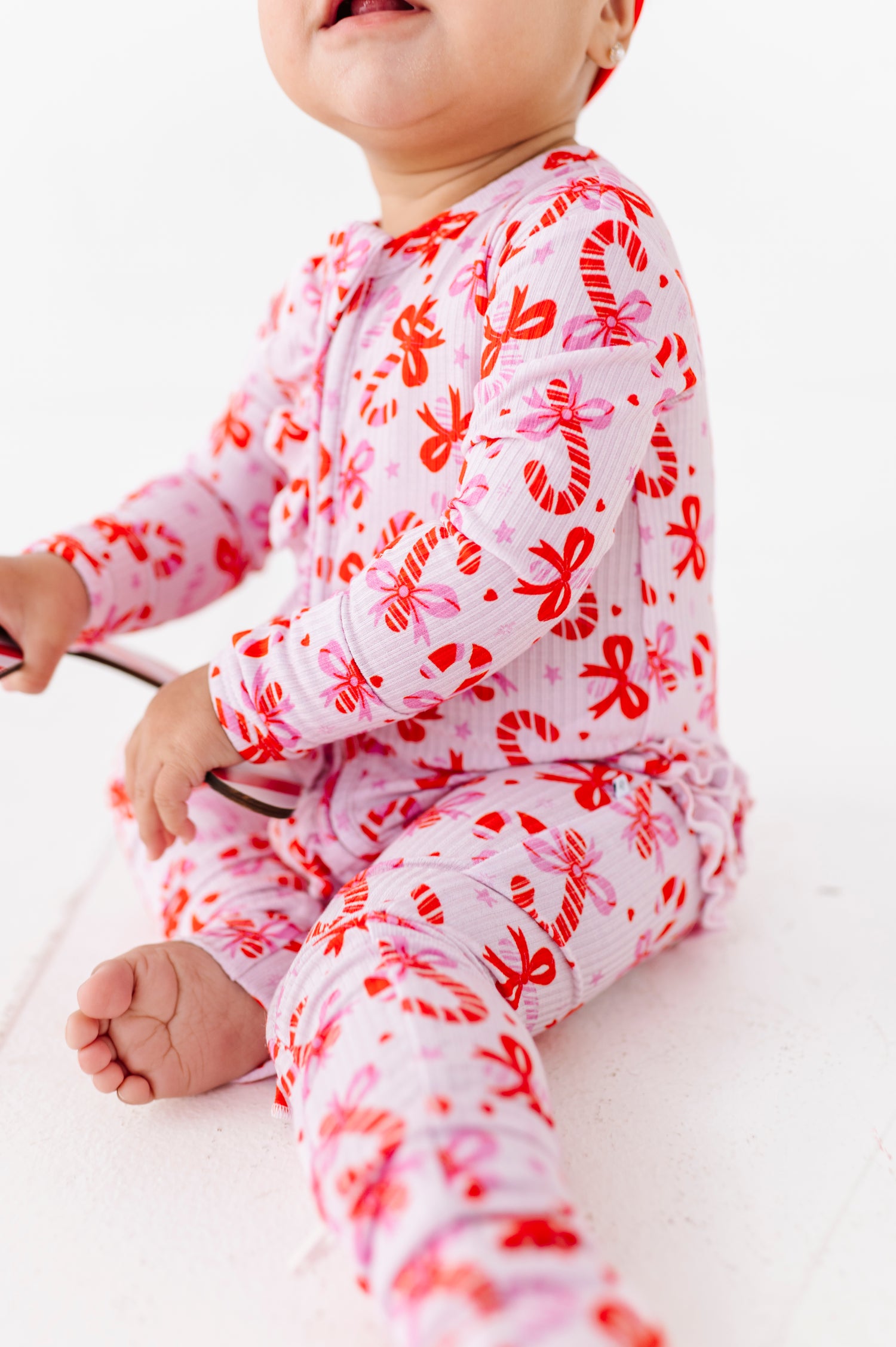 Candy Cane Zipper Onesie
