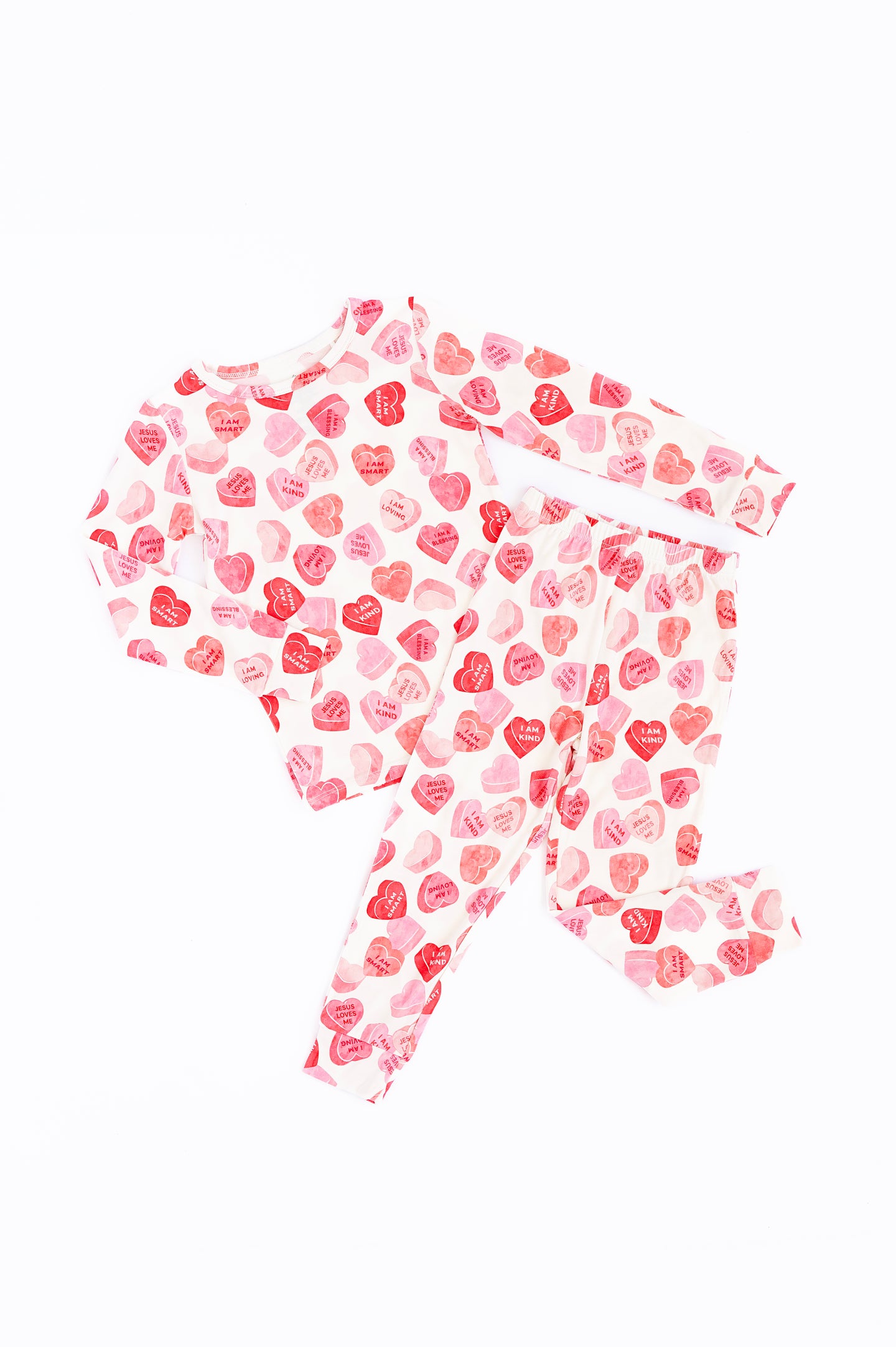 Pink Heart Two-Piece Pajama Set