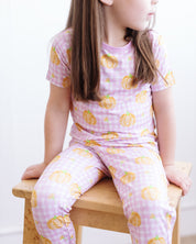 Pink Gingham Pumpkin Two Piece Set