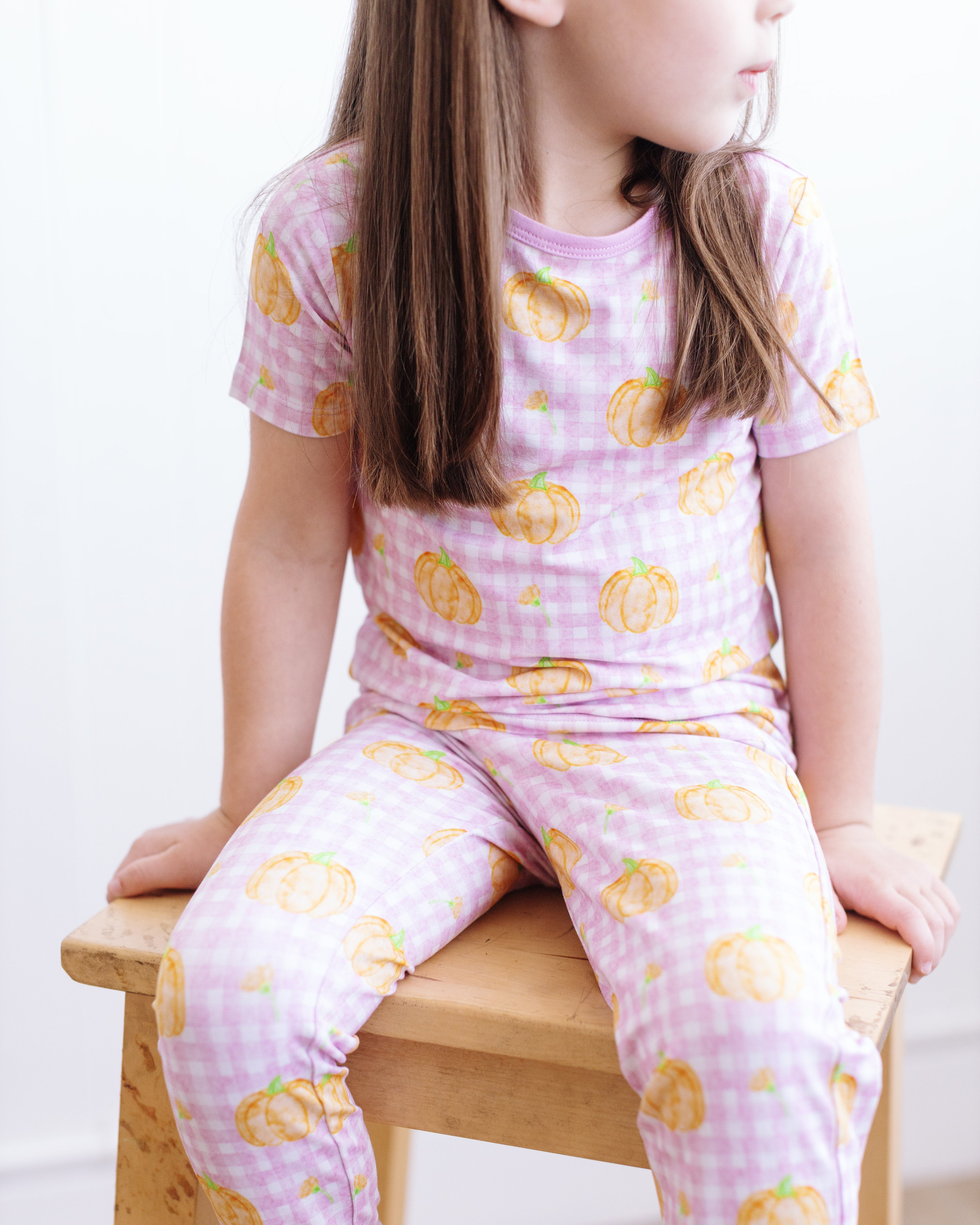 Pink Gingham Pumpkin Two Piece Set