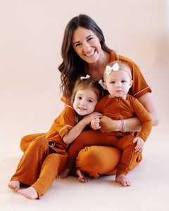 Rust Ribbed Womens Flare Set