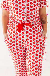 Red Affirmation Heart Women's Flare Pajama Set