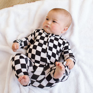 Black & White Checks Convertible Onesie